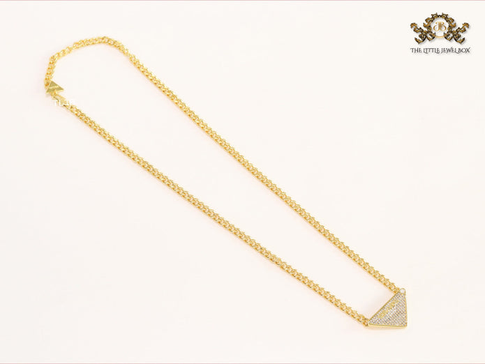 Alphabet cz and gold chain