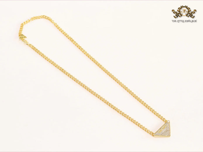 Alphabet cz and gold chain