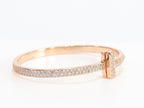 Alphabet T bracelet with full CZ in rose gold finish