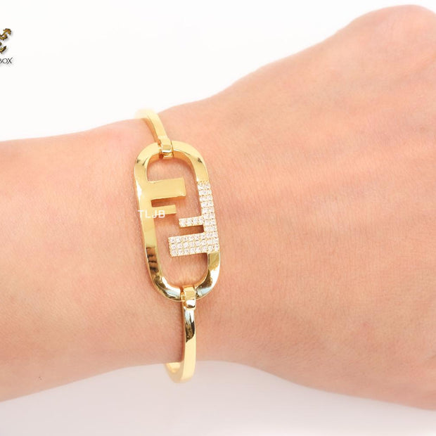 Double F and cz bracelet