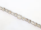 Alphabet C & D CZ bracelet in Platinum finish