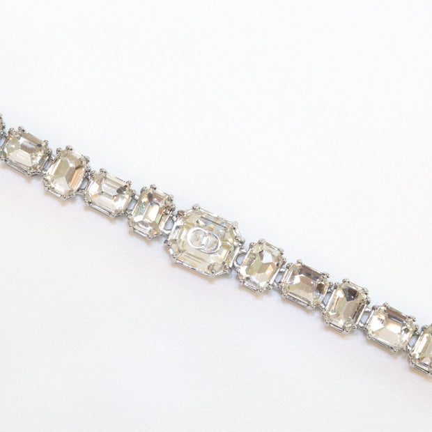 Alphabet C & D CZ bracelet in Platinum finish