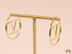 Gold plated hoops with alphabet motif