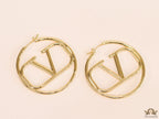 Gold plated hoops with alphabet motif