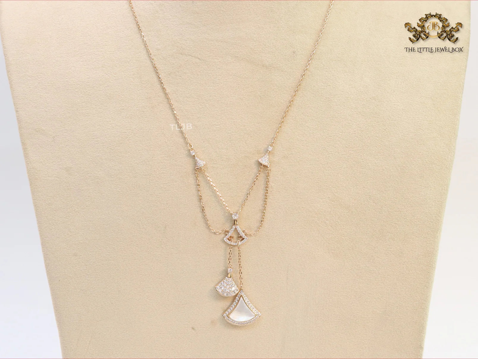 Alphabet B V L White MOP and Cz charms chain