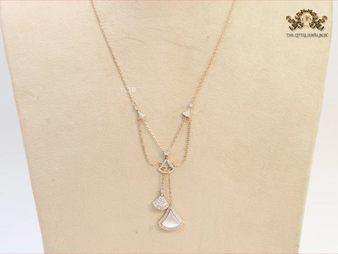 Alphabet B V L White MOP and Cz charms chain