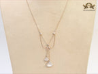 Alphabet B V L White MOP and Cz charms chain