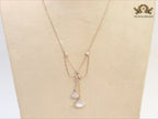 Alphabet B V L White MOP and Cz charms chain