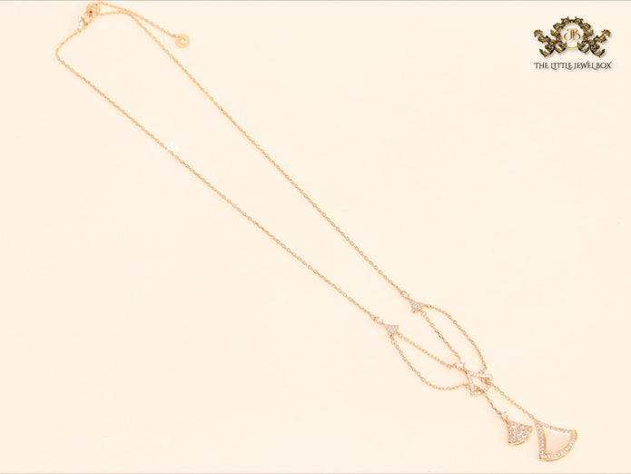 Alphabet B V L White MOP and Cz charms chain