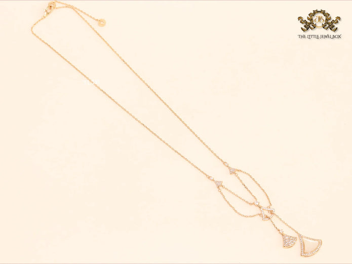 Alphabet B V L White MOP and Cz charms chain