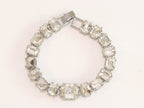 Alphabet C & D CZ bracelet in Platinum finish