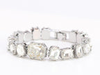Alphabet C & D CZ bracelet in Platinum finish