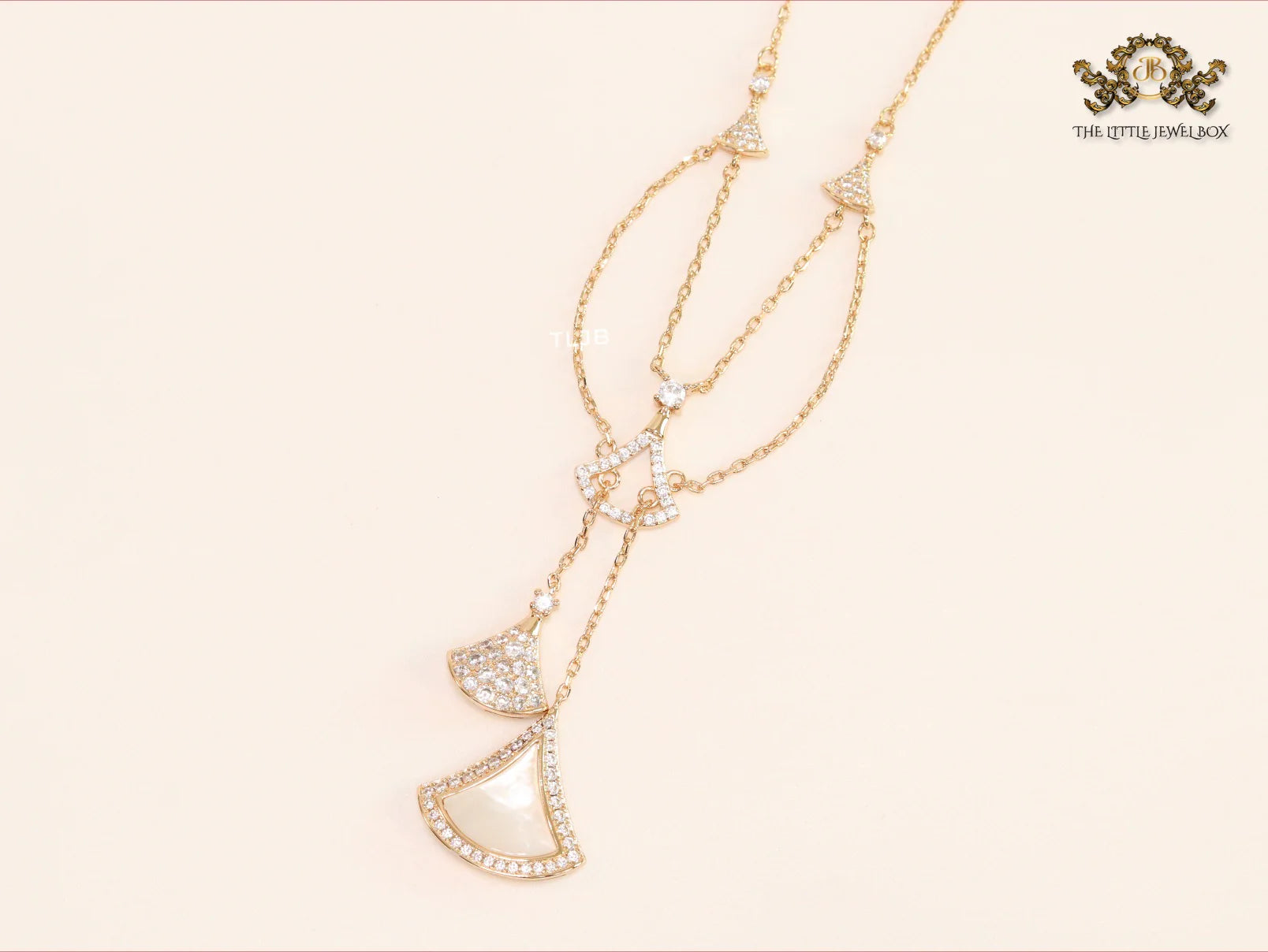 Alphabet B V L White MOP and Cz charms chain