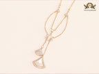 Alphabet B V L White MOP and Cz charms chain