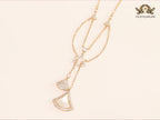Alphabet B V L White MOP and Cz charms chain