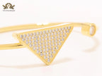 Alphabet P cz and gold sleek bracelet