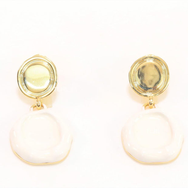 Alphabet BV Gold & White Danglers