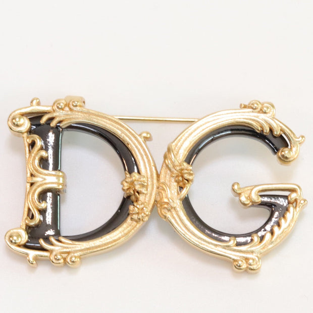 Alphabet D G gold plated brooch