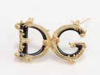 Alphabet D G gold plated brooch
