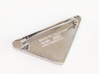 Alphabet P triangle CZ brooch in platinum finish