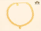 Medusa charm gold link chain