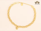 Medusa charm gold link chain