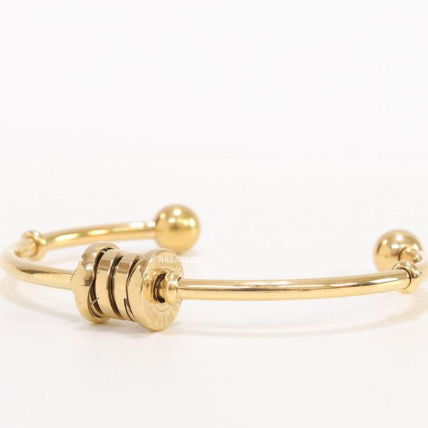 Gold plated bracelet with alphabet inscribed motif