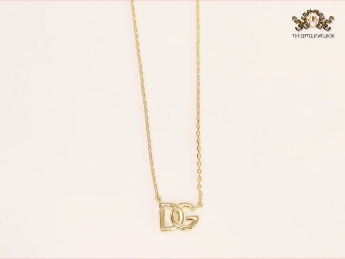 Alphabet D and G gold chain