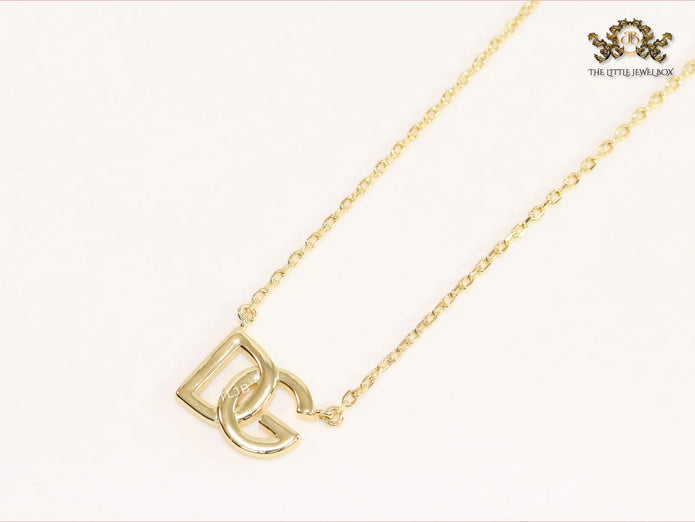 Alphabet D and G gold chain