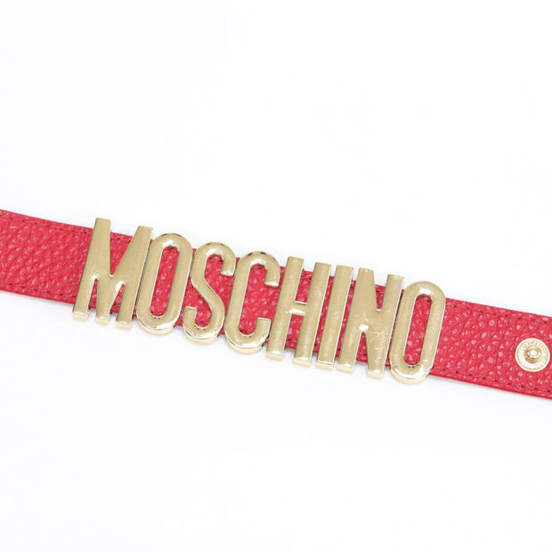 Alphabet M red colour bracelet in gold finish