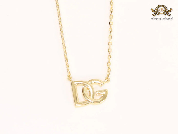Alphabet D and G gold chain