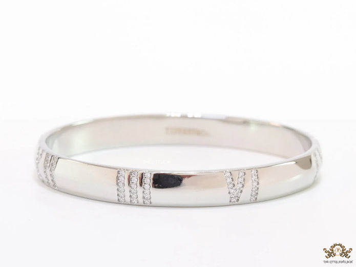 Platinum plated bracelet with cz roman numerals