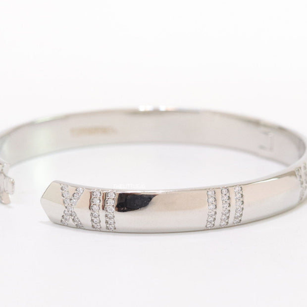 Platinum plated bracelet with cz roman numerals