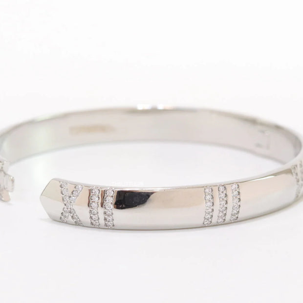 Platinum plated bracelet with cz roman numerals