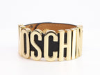 Alphabet M black colour bracelet in gold finish
