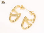 V Oval Hoops in Cz 45 mm