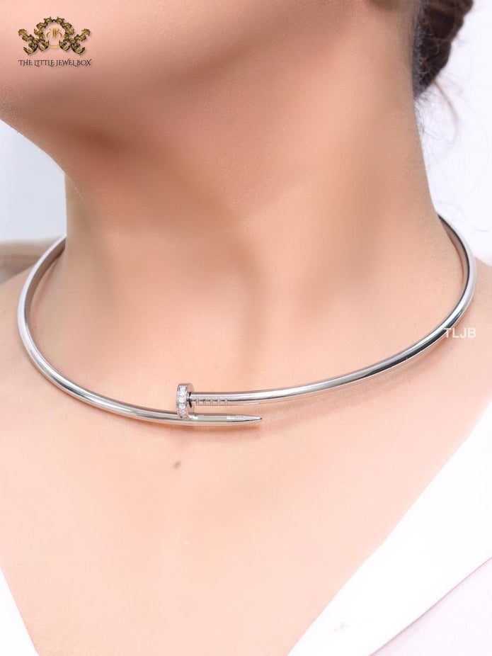 Platinum screw necklace