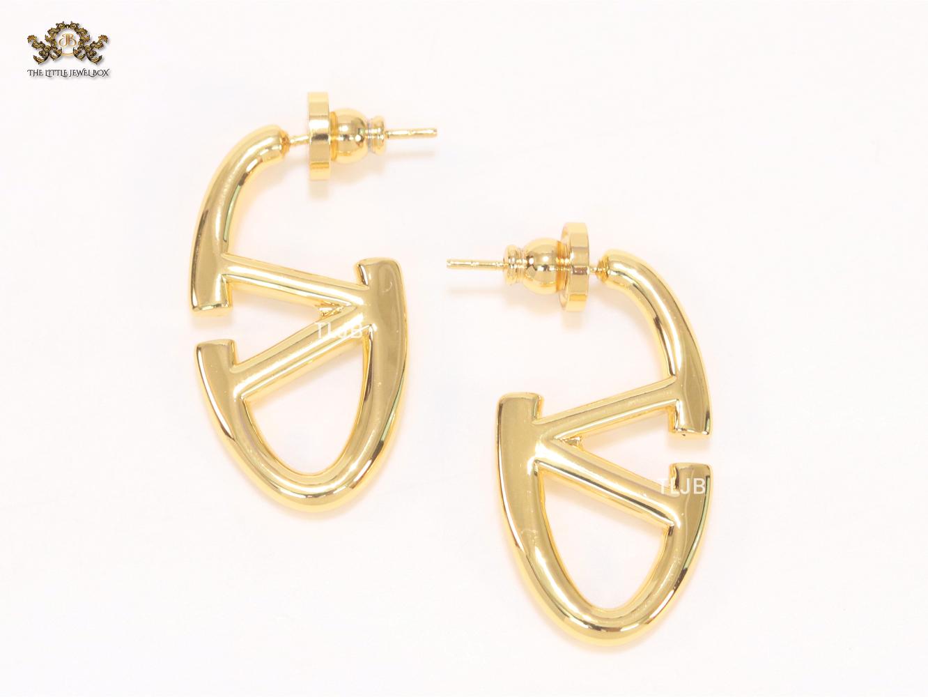 V Oval Hoops in Cz 45 mm