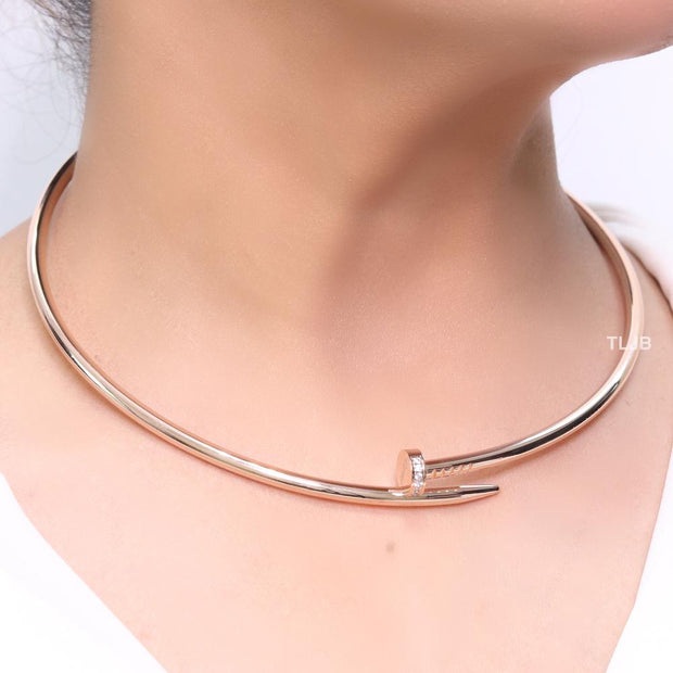 Rose gold screw necklace