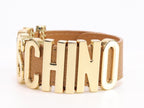 Alphabet M tan colour bracelet in gold finish