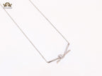 Alphabet T and Co Knot Neck Chain in Platinum