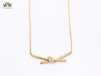 Alphabet T and CO Knot Neck Chain in Gold
