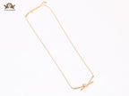 Alphabet T and CO Knot Neck Chain in Gold