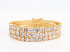 Triple Stacked CZ bracelet in gold finish