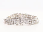 Triple Stacked CZ bracelet in platinum finish