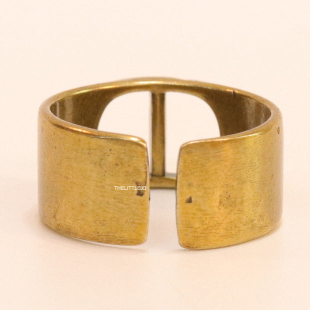 Classy gold plated open ring band with alphabet initials