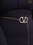 Open V and gold chain waist belt