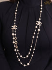 Double layered rustic gold and pear Double C chain