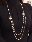 Double layered rustic gold and pear Double C chain