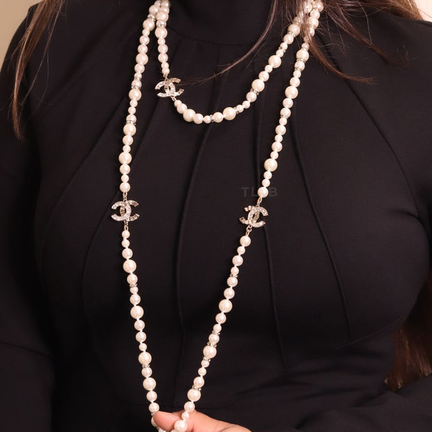 Double C pearl long chain